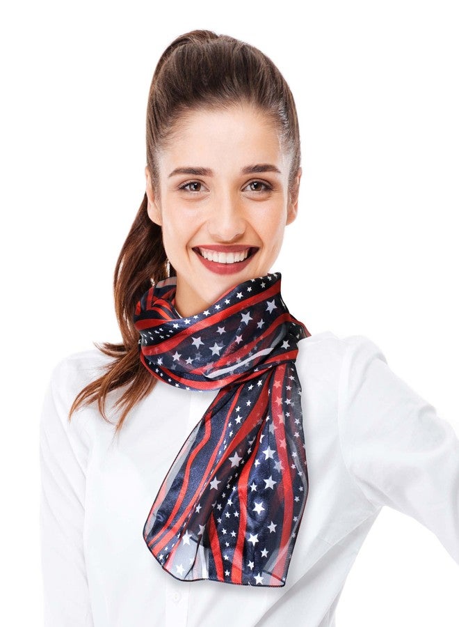 CBC Crown Patriotic USA Flag American Flag Star Scarf Fashion Novelty Scarves 13"x 60" or 35" x 35" (STRIPE - NAVY) - Image 5